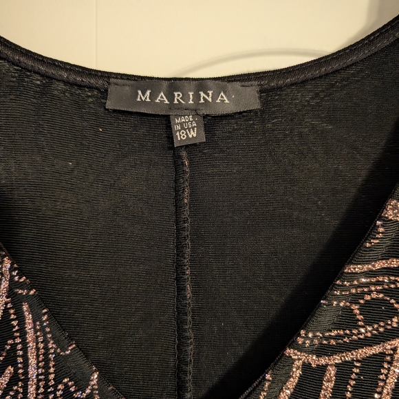 MARINA Black and Pink Long Sleeve Paisley Dress - Picture 4 of 6